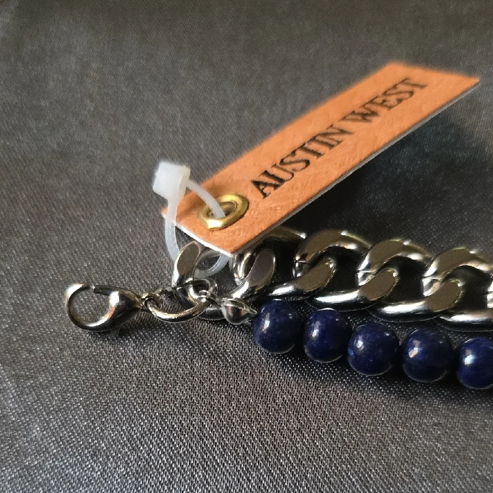 Austin West Silver‎ and Blue Bracelet Set